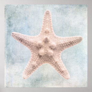 Póster Acuarela de Crema Azul Estelar Perturbada