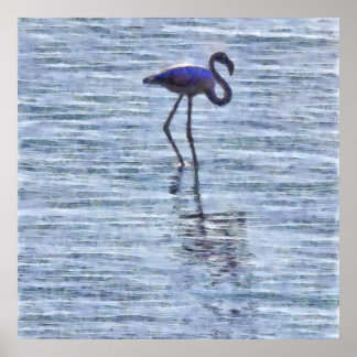 Póster Acuarela De Flamingo De Alto