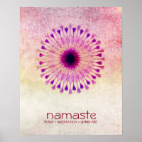 Acuarela de flores de Lotus Namaste Yoga Meditació