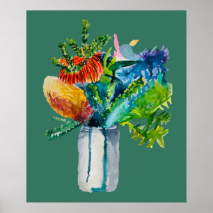 Póster Acuarela de flores nativas australianas