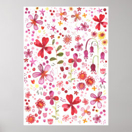 Póster Acuarela de flores silvestres