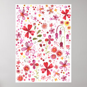 Póster Acuarela de flores silvestres