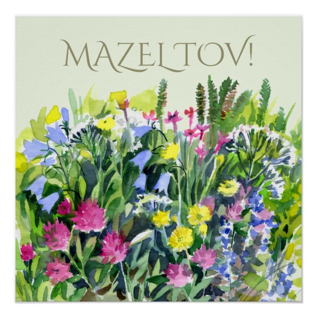 Póster Acuarela de flores silvestres (Anverso)