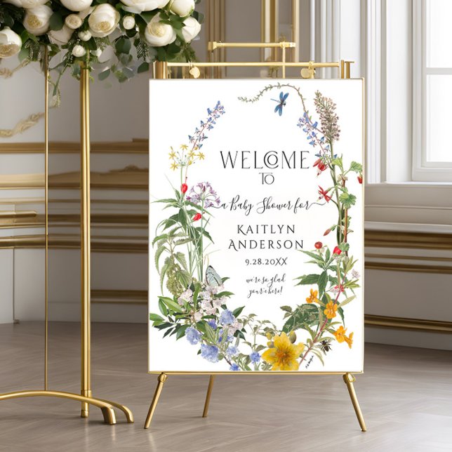 Póster Acuarela de flores silvestres Bienvenida para el b (Subido por el creador)