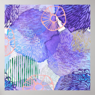 Póster acuarela de fondo abstracto