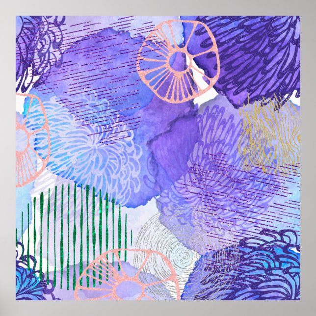 Póster acuarela de fondo abstracto (Frente)