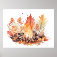 Acuarela de fuego otoñal