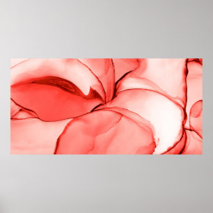 Póster Acuarela de glamur. Efecto brillante Pastel. Pink