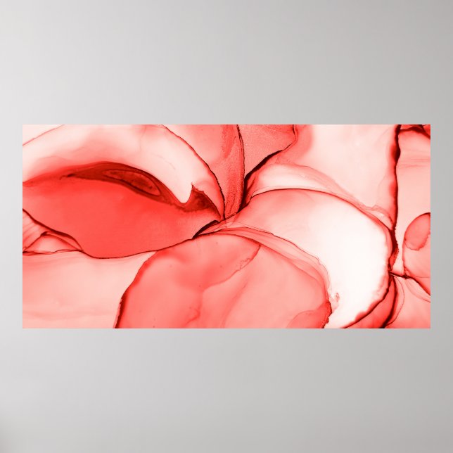 Póster Acuarela de glamur. Efecto brillante Pastel. Pink  (Frente)