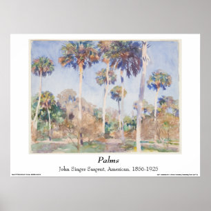Póster Acuarela de John Singer Sargent - palmas