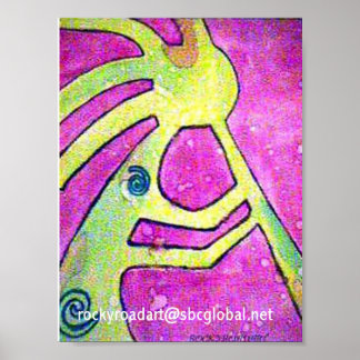 Póster Acuarela de Kokopelli