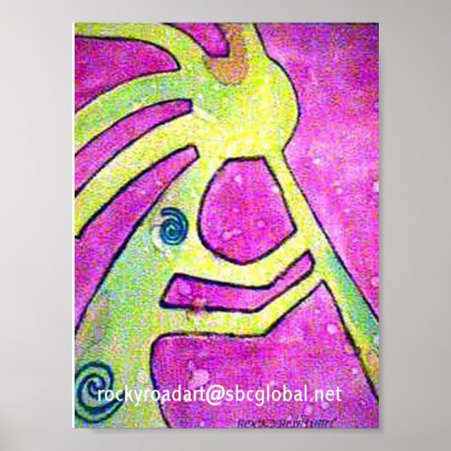 Póster Acuarela de Kokopelli (Frente)