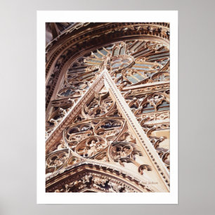 Póster Acuarela de la arquitectura de la iglesia de la