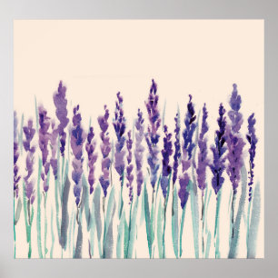 Póster Acuarela de lavanda francesa