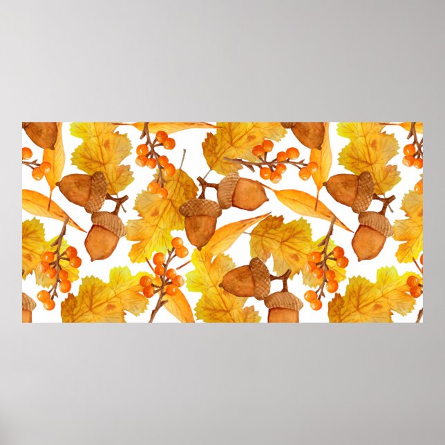 Póster acuarela de mano trenzado sin costuras patrón de o (Frente)