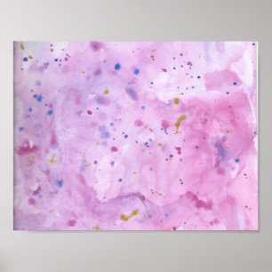 Póster Acuarela de mármol rosado Splat