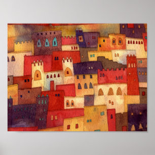 Póster Acuarela de Marruecos