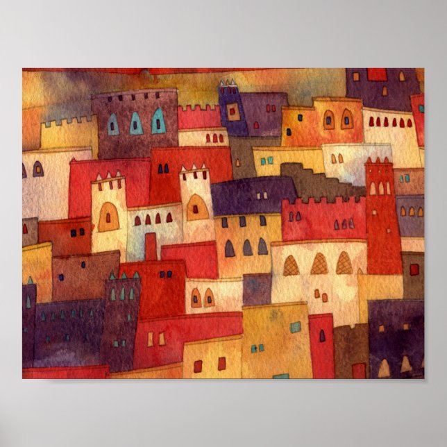Póster Acuarela de Marruecos (Frente)