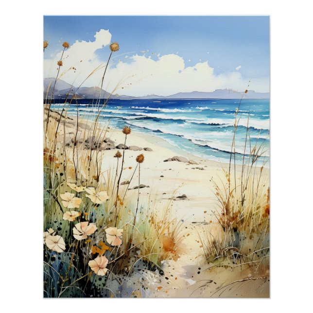 Póster acuarela de Ocean Seascape (Anverso)