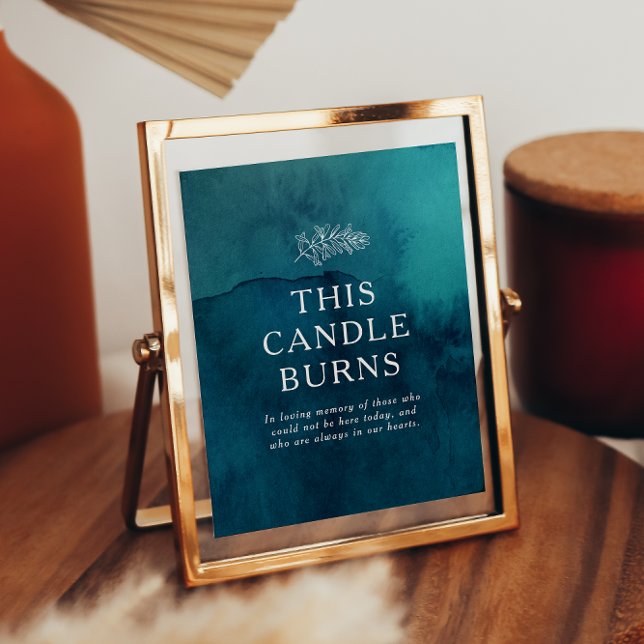 Póster Acuarela de océano melancólico Esta vela arde Boda (Subido por el creador)