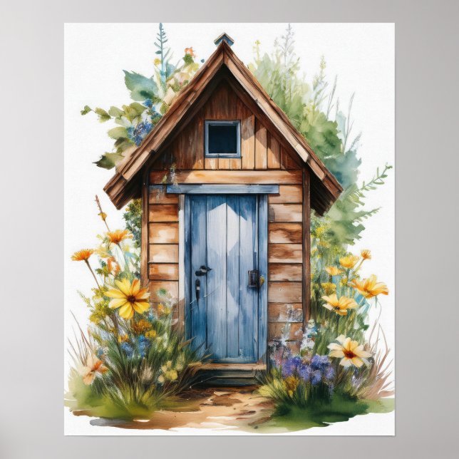 Póster Acuarela de Outhouse 2 (Frente)
