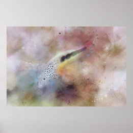 Póster Acuarela de peces tropicales hawaianos - Hawái