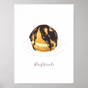 Póster acuarela de Profiterole