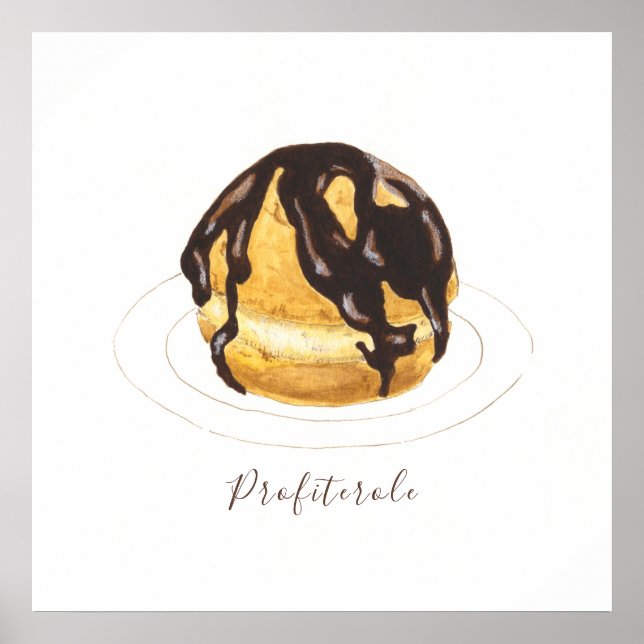 Póster acuarela de Profiterole (Frente)