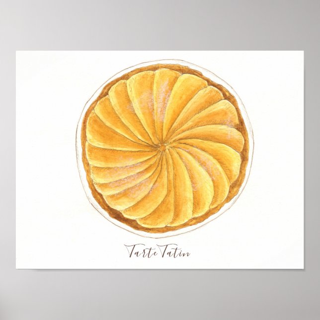 Póster acuarela de Tarte Tatin (Frente)