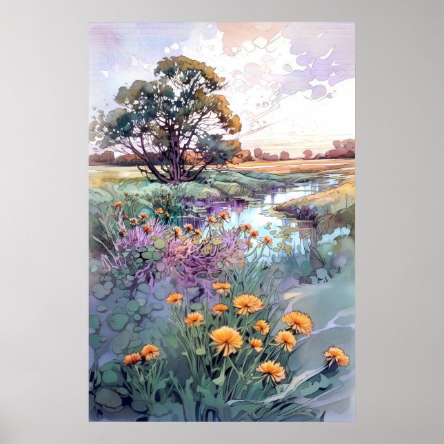 Póster Acuarela de verano (Frente)