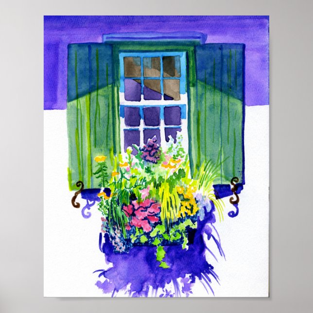 Póster acuarela de Windowbox (Frente)