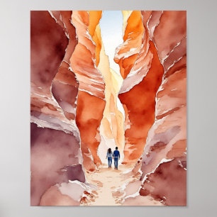 Póster Acuarela del cañón de Antelope