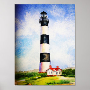 Póster Acuarela del faro de Bodie de Maria Dunham