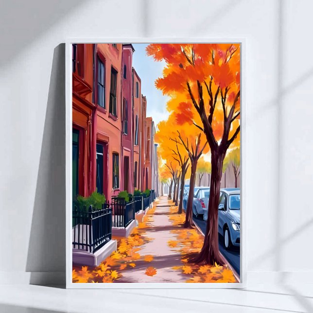 Póster Acuarela del follaje de otoño de Boston (Subido por el creador)