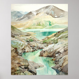 Póster Acuarela del Parque Nacional Katmai