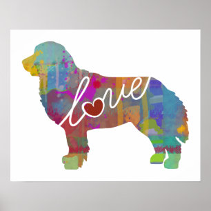 Póster Acuarela del perro de montaña de Bernese