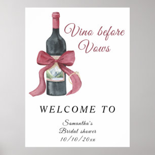 Póster Acuarela Despedida de soltera Vino Arco Bienvenida
