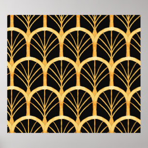 Póster acuarela dibujada a mano patrón sin fisuras con or