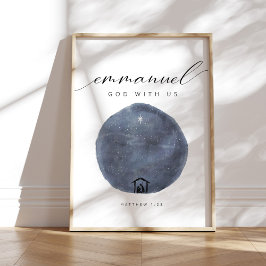 Póster Acuarela Dios con nosotros poster de Natividad