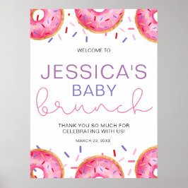 Póster Acuarela Donuts Baby Girl brunch