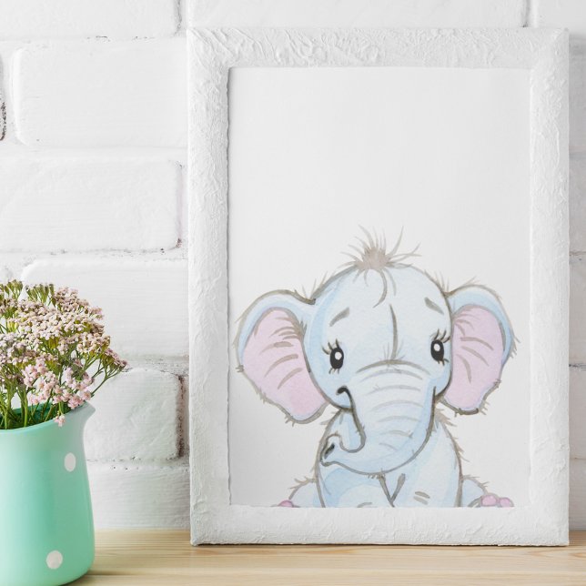 Póster Acuarela Elefante Nursera Adorable (Subido por el creador)
