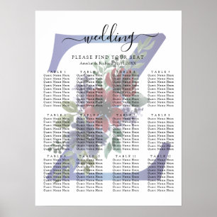 Póster Acuarela elegante de un ramo floral rojo y azul