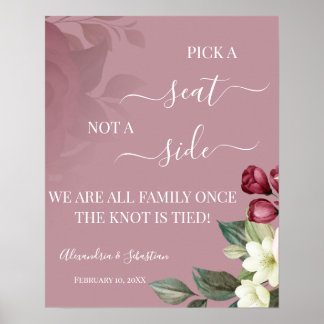 Póster Acuarela Elegir un asiento no un Rótulo Boda later