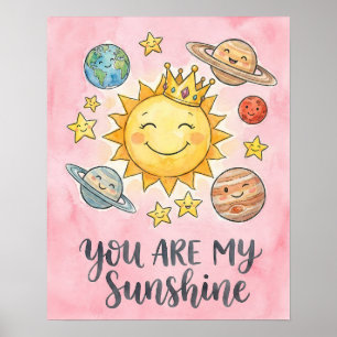 Póster Acuarela "Eres Mi Sol" Lindo Espacio Para Niños