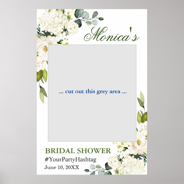 Póster Acuarela Eucalyptus Bridal Shower Photo Prop (Frente)