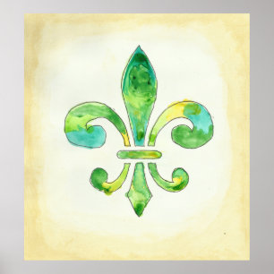 Póster Acuarela Fleur De Lis