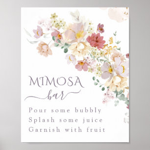 Póster Acuarela Flor silvestre Morado Primavera Bridal mi