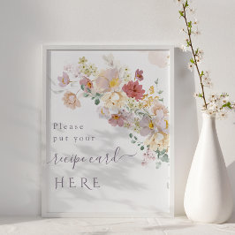 Póster Acuarela Flor silvestre Primavera púrpura Receta d