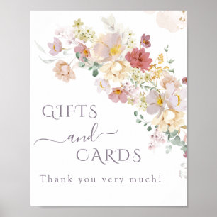 Póster Acuarela Flor silvestre Primavera púrpura regalo d