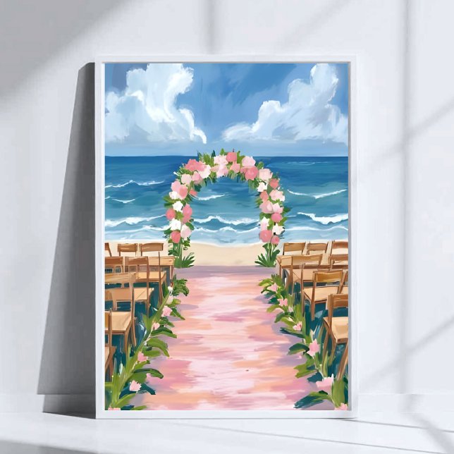 Póster Acuarela Floral Aisle Wedding Beach (Subido por el creador)